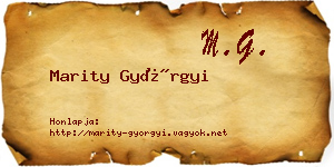 Marity Györgyi névjegykártya